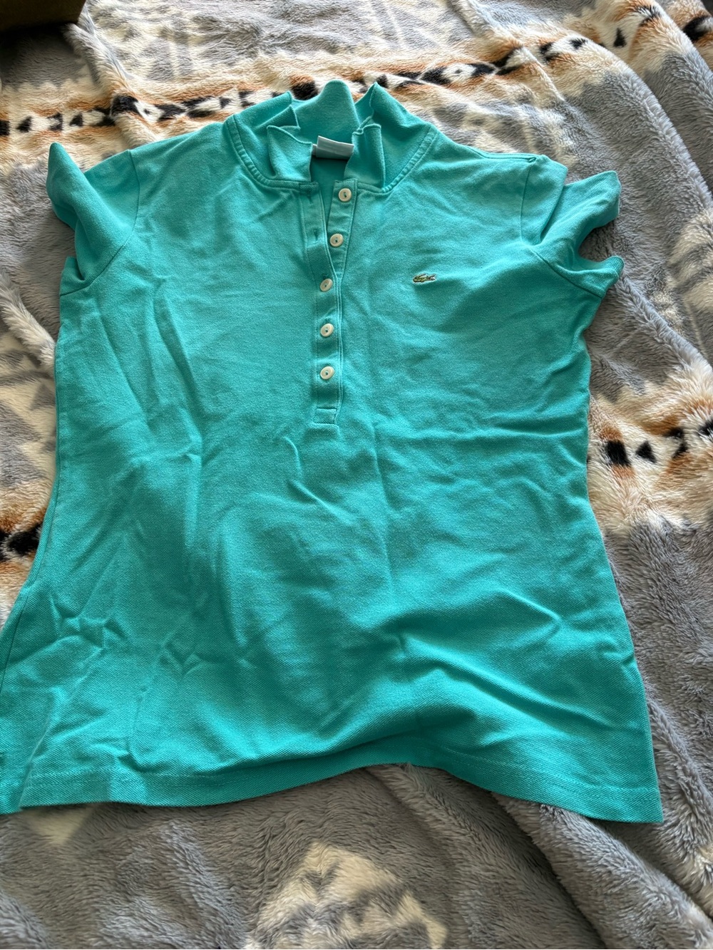 Lacoste Girls' Teal Polo Shirt